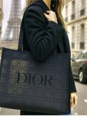 Dior Black Signature Toiletry Pouch and Tote Set